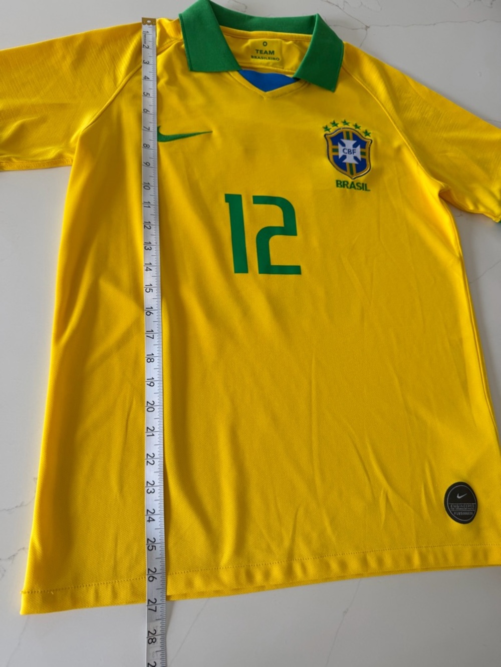 Nike Marcelo Brazil Soccer Jersey with Number 12 - Picture 3 of 8